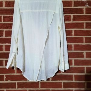 Women's LG knot sisters white button up